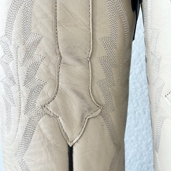 Rod Patrick Womens Cowboy Boots 8C Black Ivory Western Cowgirl Tall Pointed Toe - Picture 9 of 14